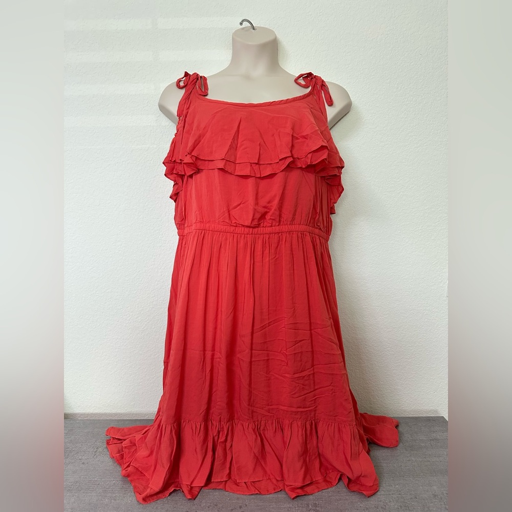 Women's Plus Torrid Rust Ruffle Challis Dress 3X NWT